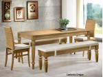 Conjunto Mesa de Jantar Viena Portugal com 02 Cadeiras e 02 Bancos 1.60 x 0.90 Retangular